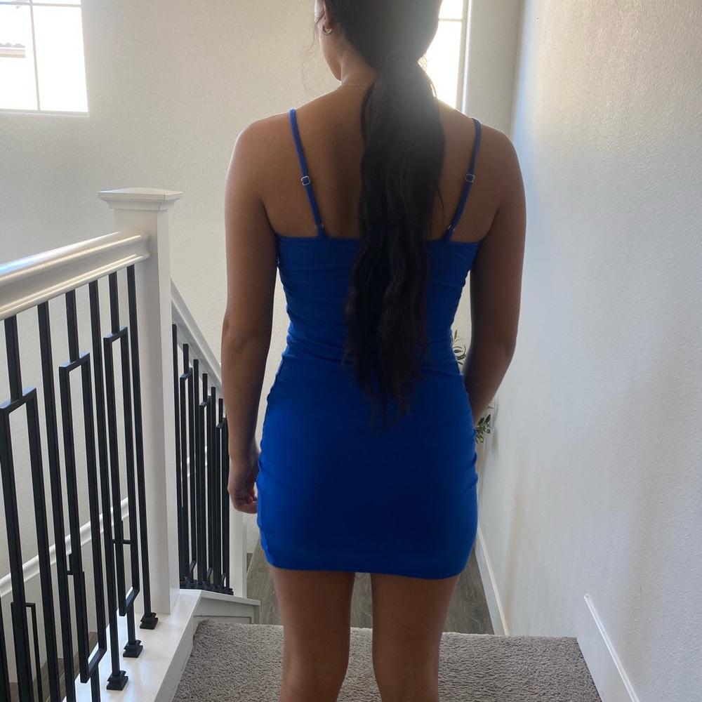 Royal blue cropped dress